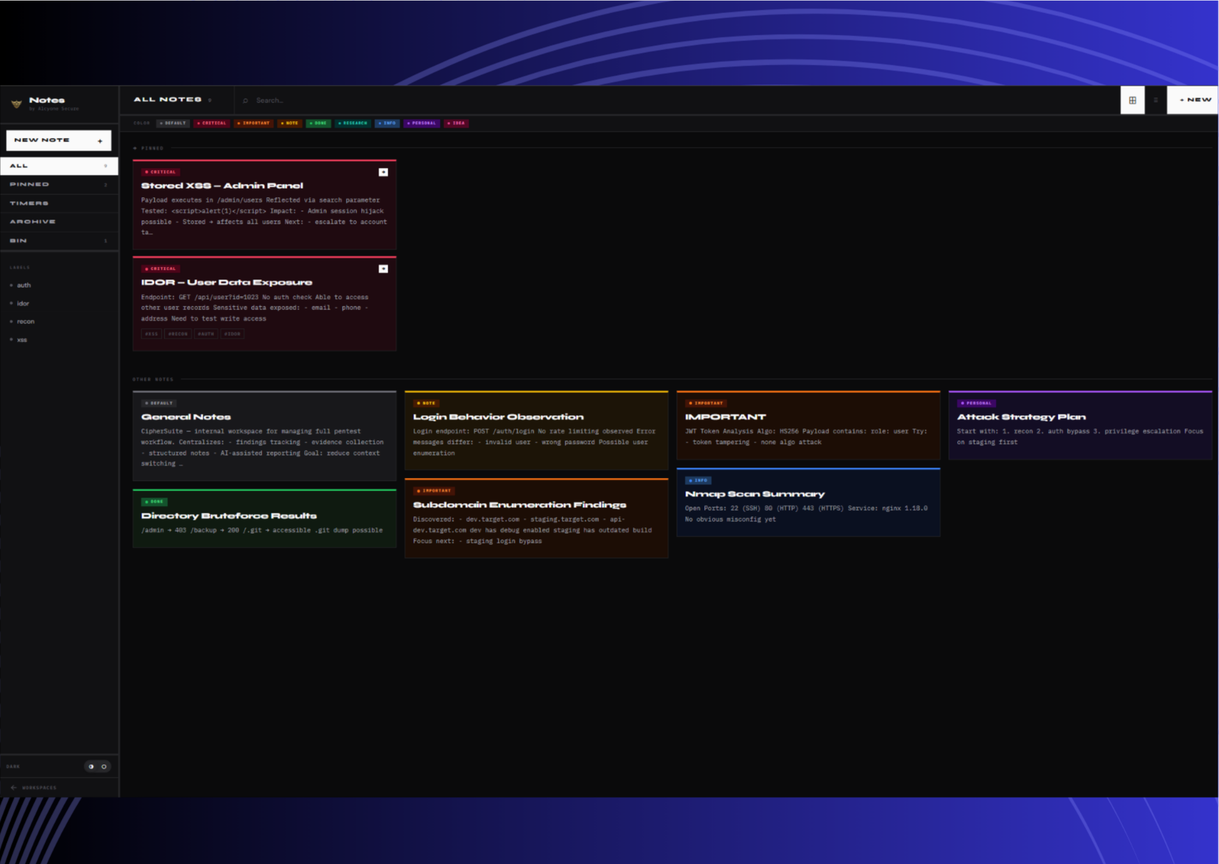 CipherSuite Notes - Evidence Management Workspace